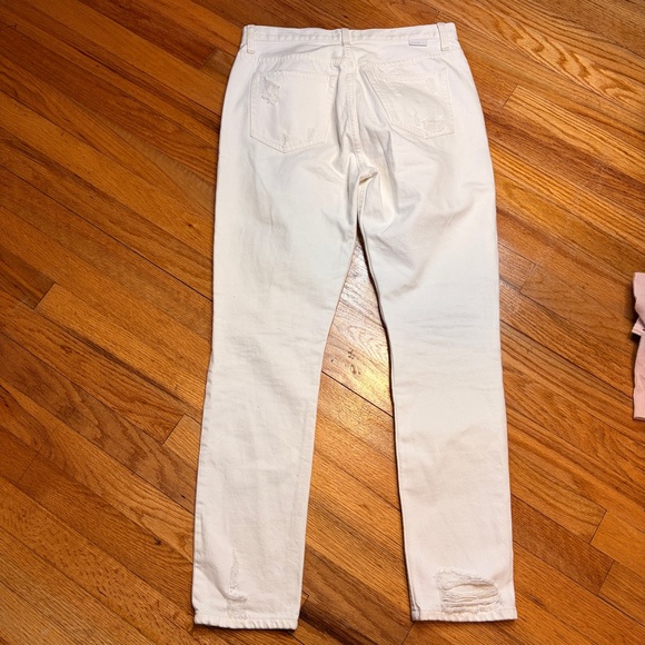 Boyish Billy High Waisted White Distressed Straight Leg High Rise Jeans 28 - Picture 9 of 12